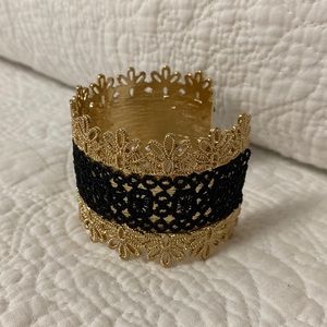 Cuff Bracelet With Lace Inlay